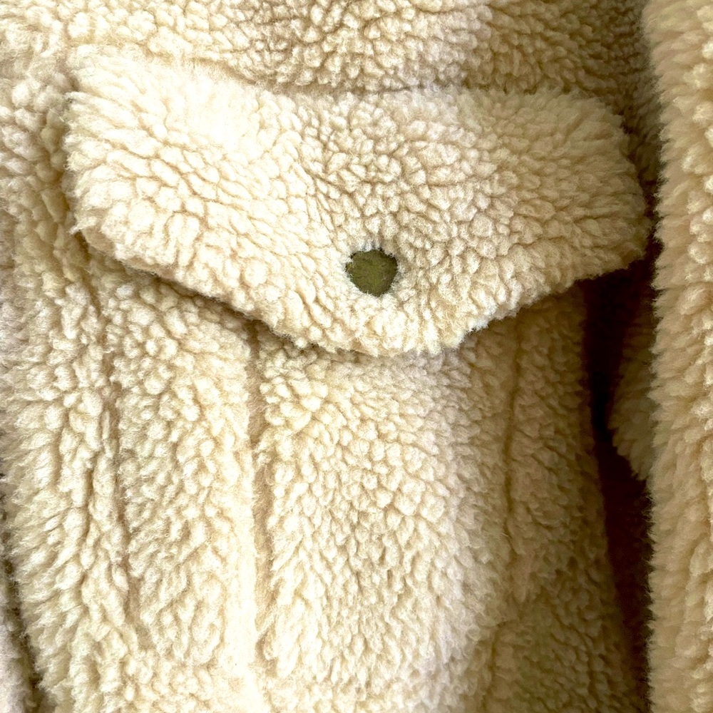 Free People Cream Sherpa Jacket - Picture 4 of 7